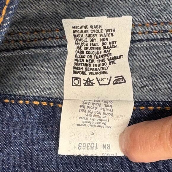 VTG 80s Brittania Dark Wash Jeans Basic Straight Leg Mens Size 34XL (34W x 36L) - Picture 10 of 12